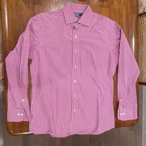 Polo Ralph Lauren pink checkered shirt neck size 15.5, sleeve size 32/33